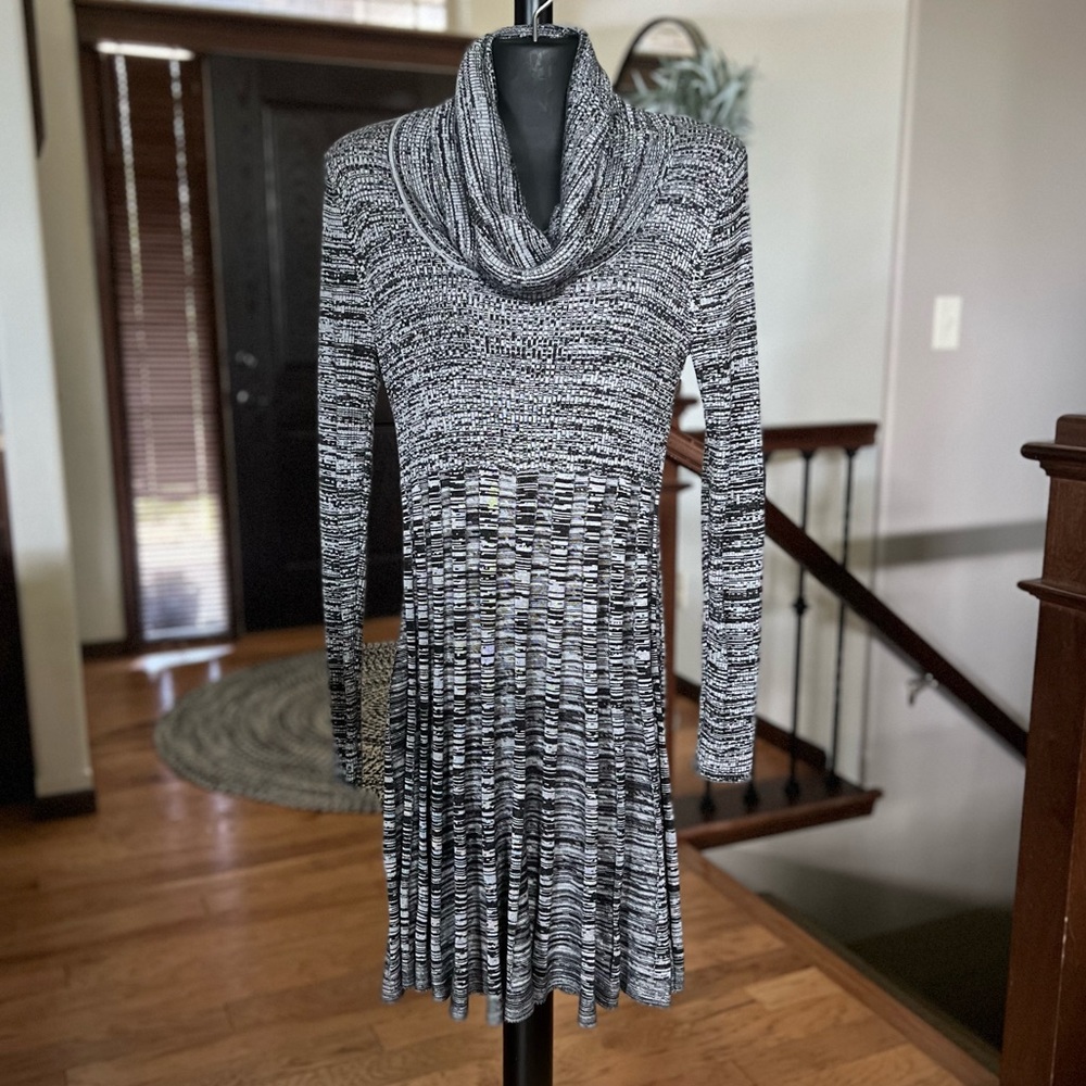 Calvin Klein Cowl Sweater Dress Size M Heather Gray